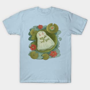 Cute Boo Haw Hugs A Frog In The Lotus Pond T-Shirt